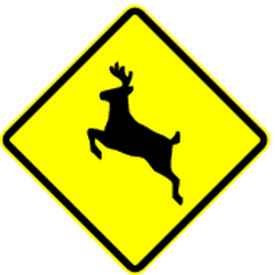 Avertissement pour traversée de cerfs.